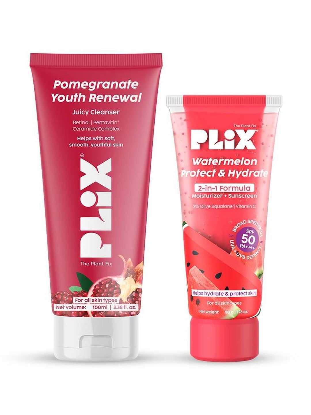 PLIX THE PLANT FIX Set Of 2 Youth Renewal Face Wash- 100 ml & Sunscreen- 50 g