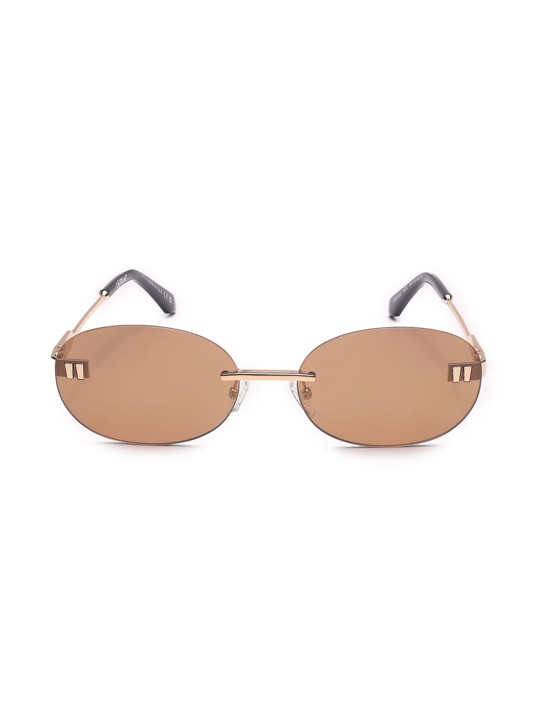 Off-White Unisex Brown Lens & Gold-Toned Oval Sunglasses with-picture-10