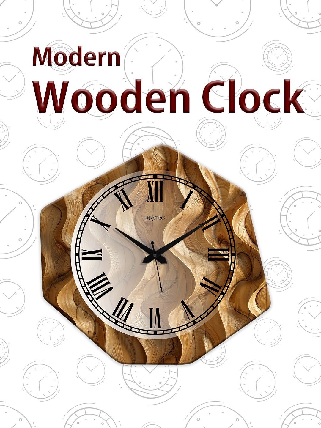 OLIVE TREE Multicoloured & Brown Textured Quirky Wall Clock-image-15