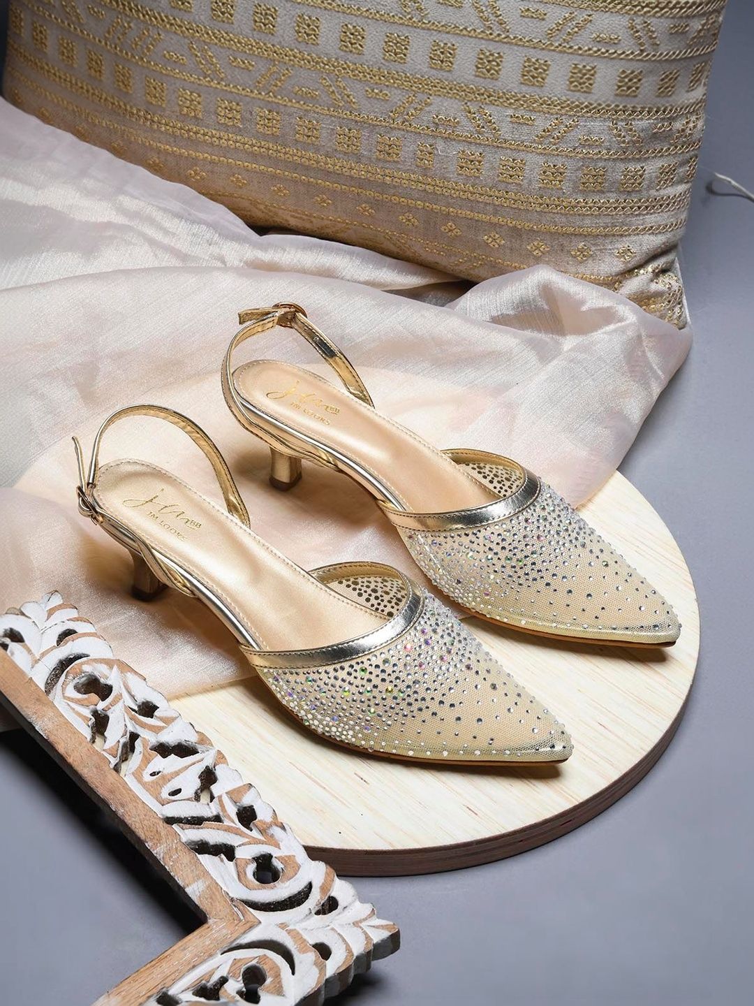 JM Looks Embellished Party Kitten Pumps-picture-13