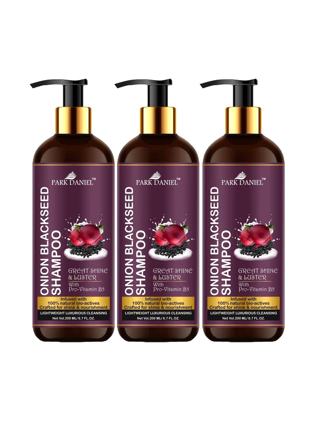Park Daniel Set Of 3 Onion Black Seed Oil Shampoo - 200 ml Each-image-30