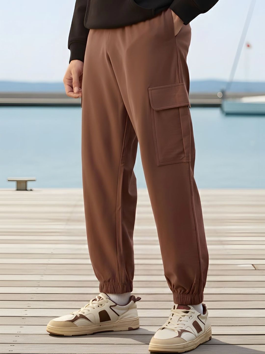 NOBERO Men Pure Cotton Relaxed-Fit Mid-Rise Track Pant-picture-23