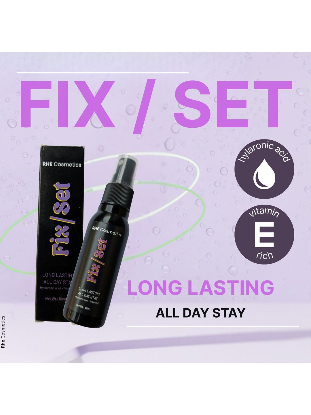Rhe Cosmetics 2-In-1 Makeup Fixer & Setting Spray- 50 ml-image-2