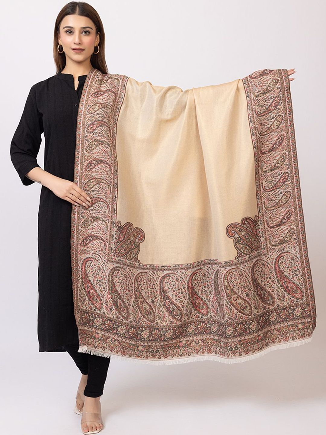 TILLAARI Women Floral Woven Design Shawl-image-35