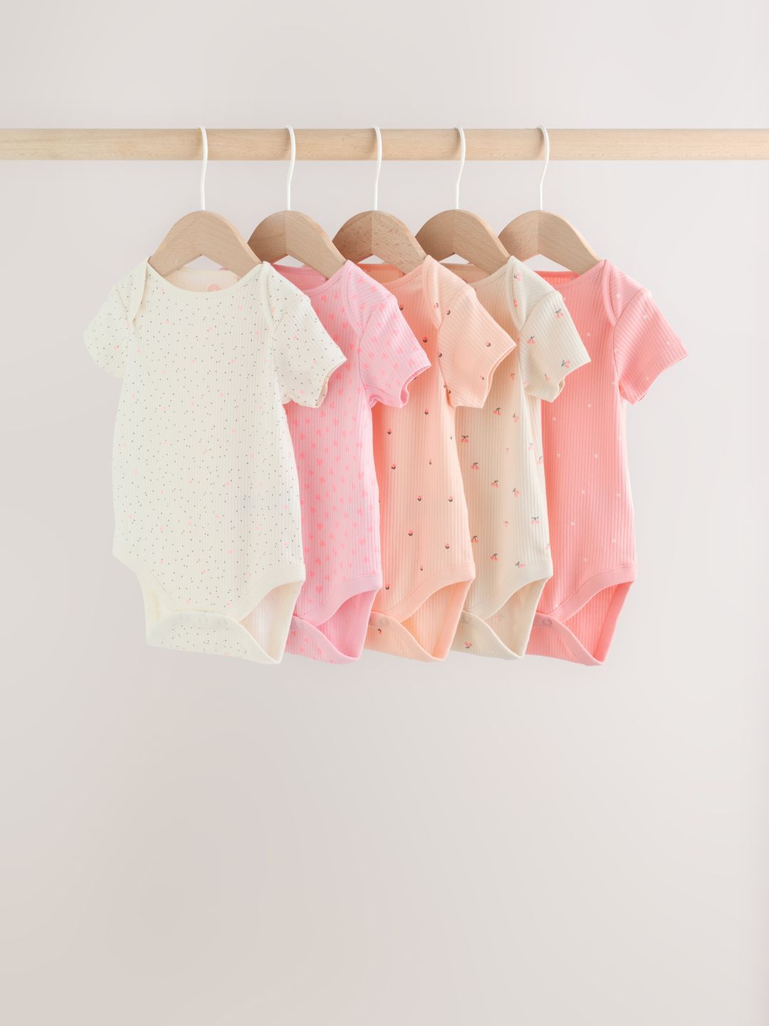 NEXT Infants Pack of 5 Pure Cotton Bodysuits