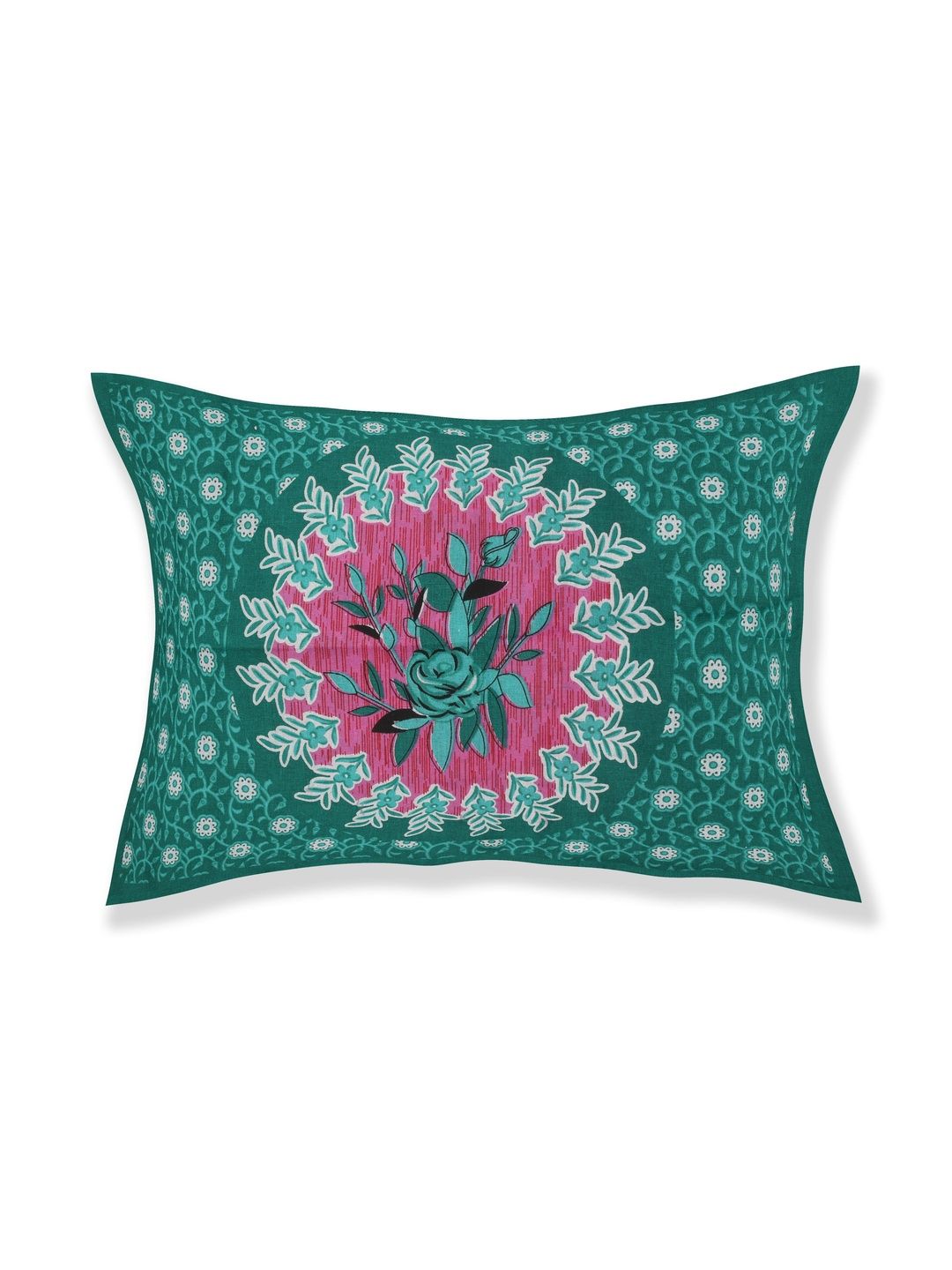 MAGICAL Multicoloured Floral 144 TC Single Bedsheet with 1 Pillow Covers-image-34