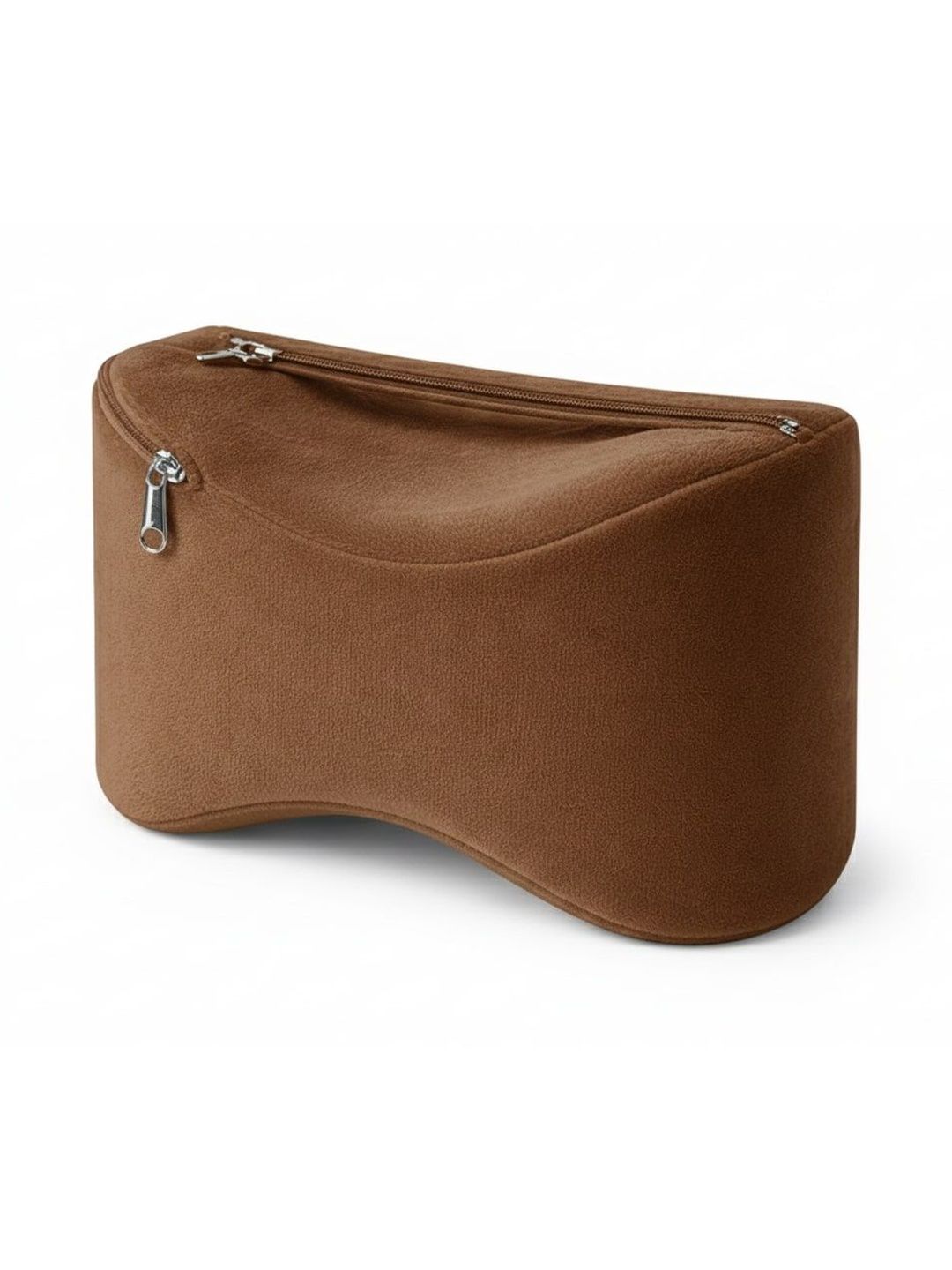Pum Pum Brown Memory Foam Filled Faux Velvet Lightweight Pillow-image-39