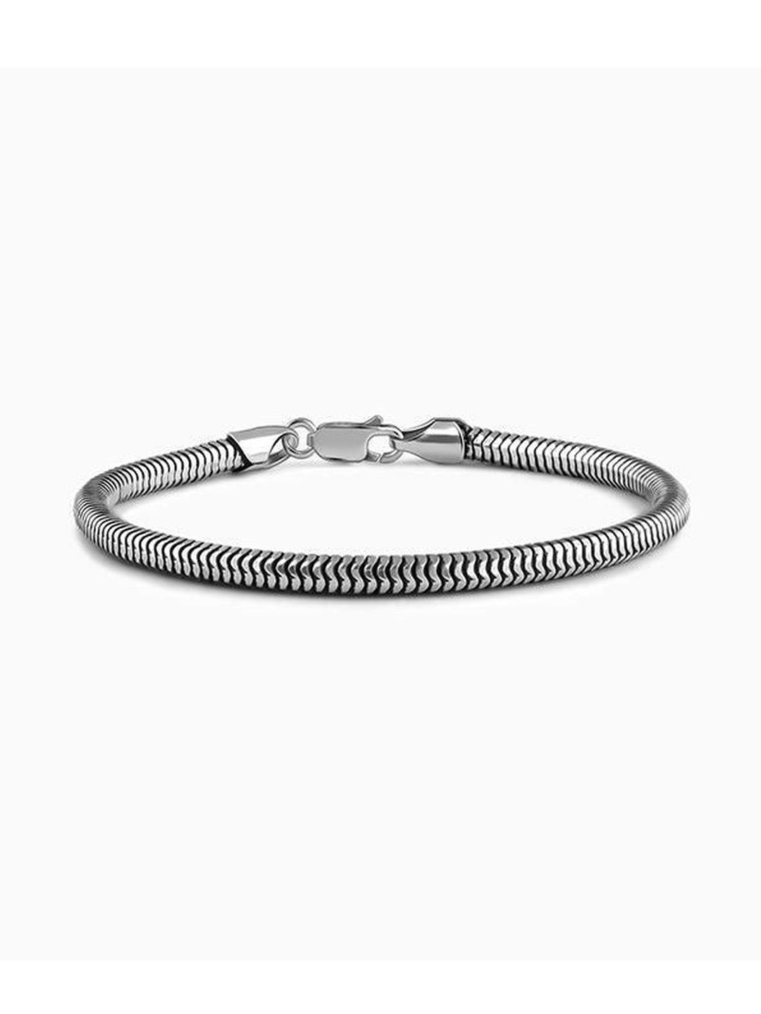 GIVA Men Silver Cubic Zirconia Rhodium-Plated Bangle-Style Bracelet-picture-37