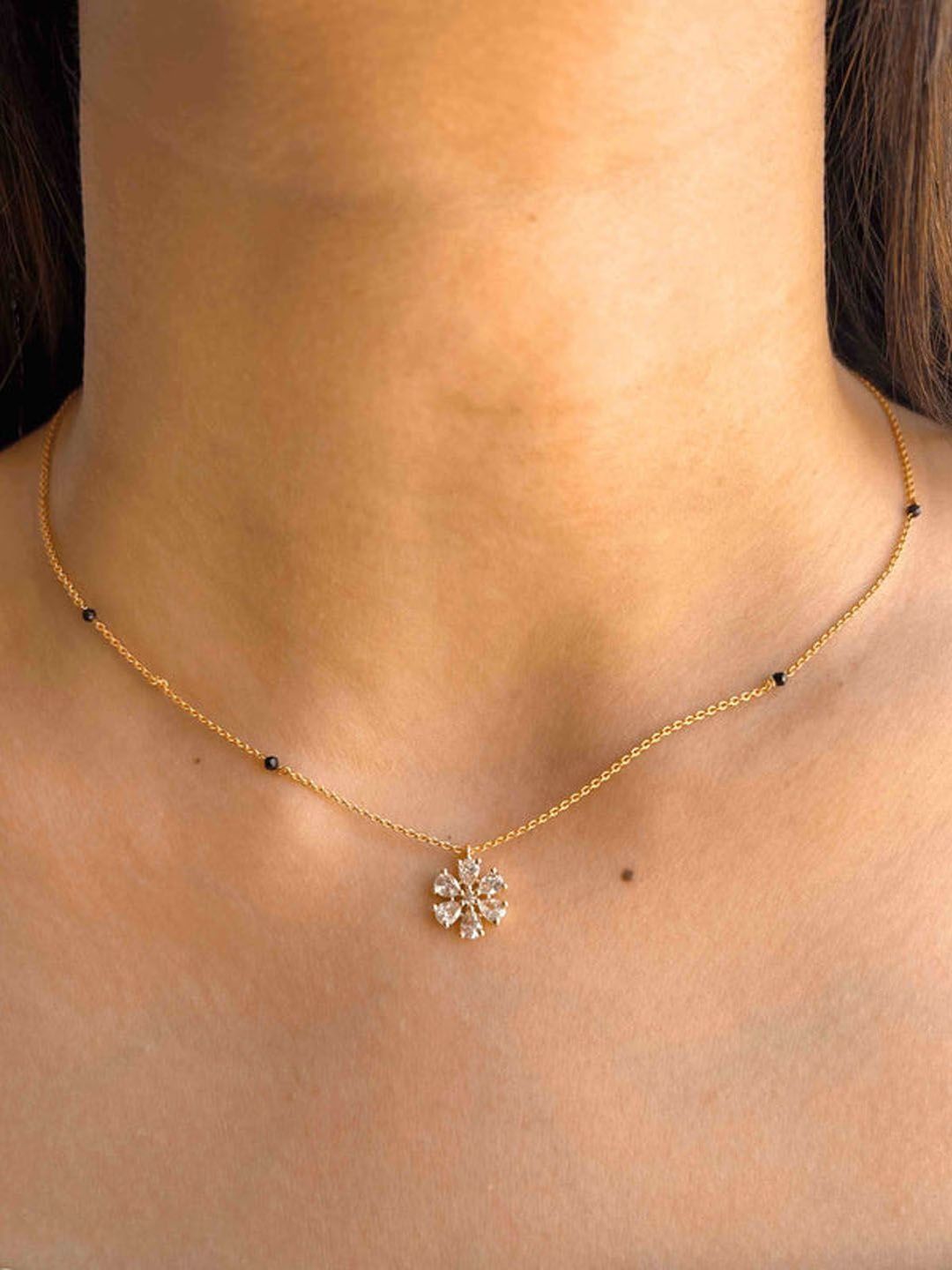 Zeraki Jewels Gold-Plated Artificial Stones and Beads Mangalsutra-picture-12