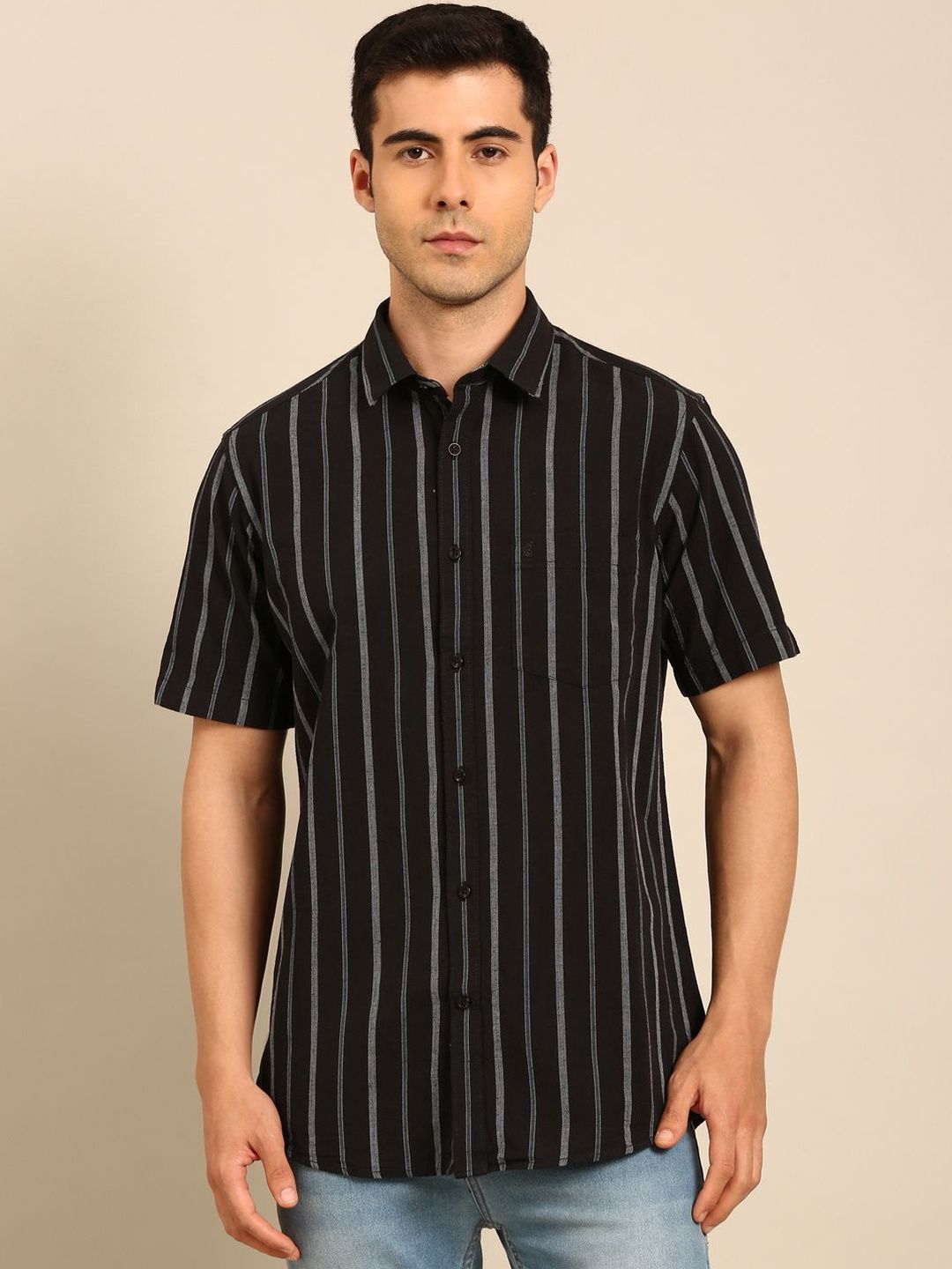 CAVALLO by Linen Club Men Contemporary Regular Fit Striped Casual Shirt-picture-48