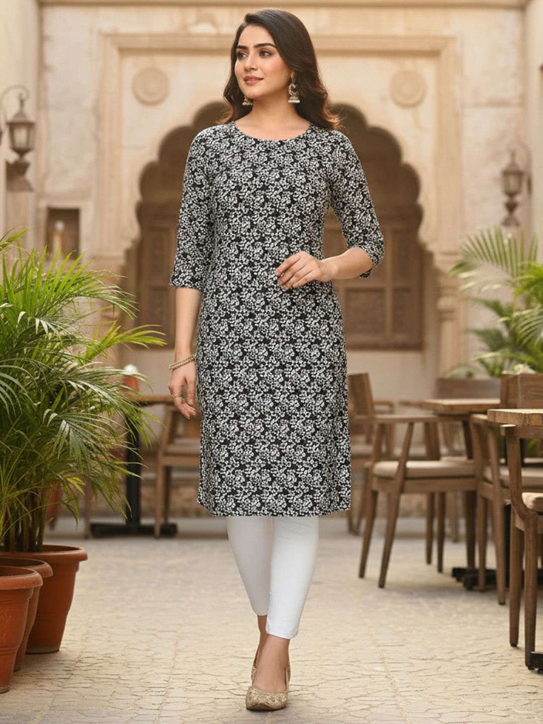 JANKHANA Women Printed Thread Work Crepe Kurta-picture-30