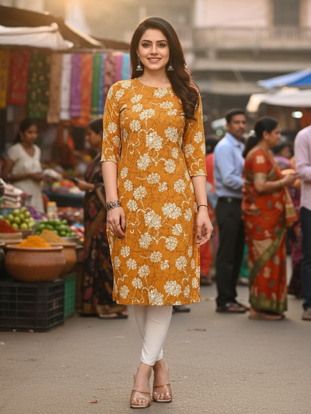 JANKHANA Women Printed Chikankari Crepe Kurta-picture-19