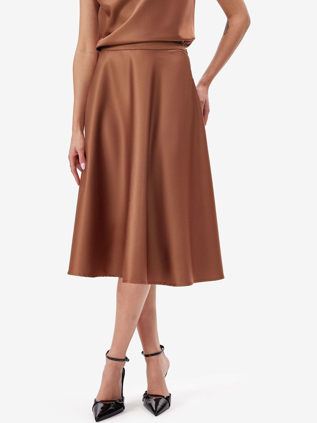 Strong And Brave Polyester Midi A-Line Skirts-picture-26