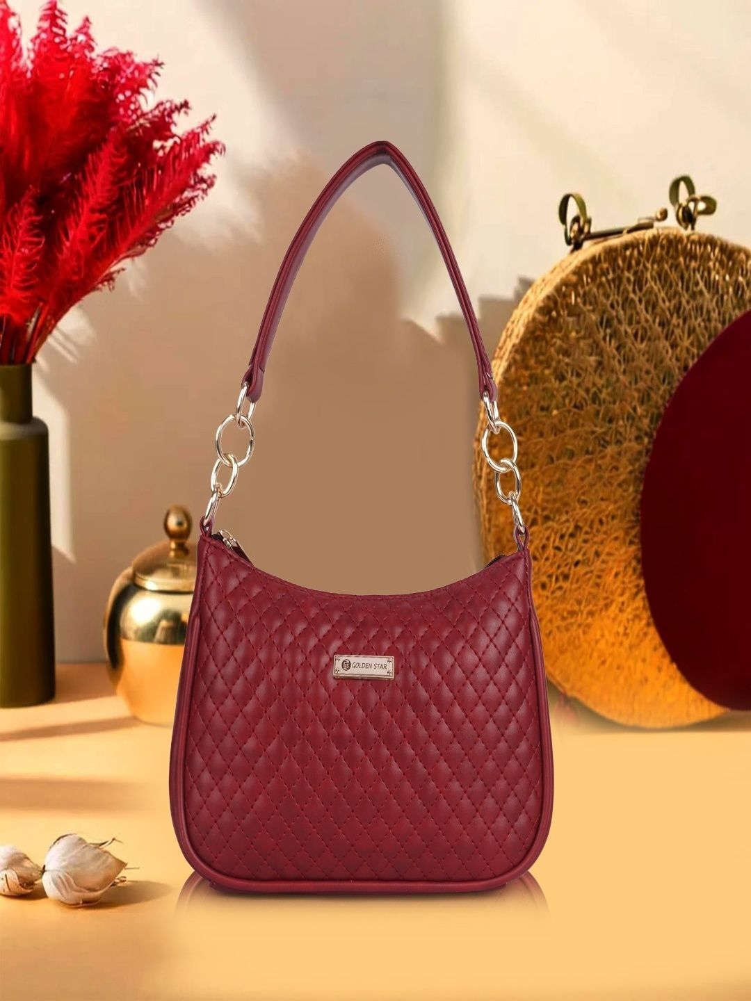 GOLDEN STAR Textured PU Shoulder Bag with Quilted-picture-31