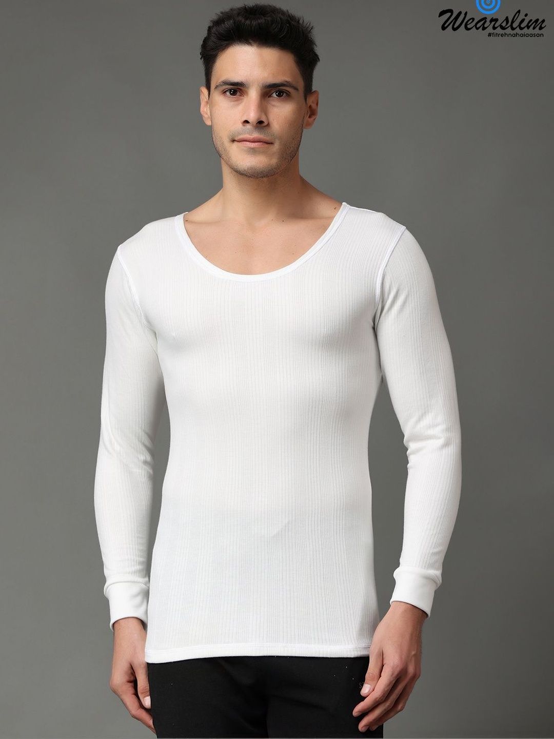 Wearslim Cotton Round Neck Thermal Tops-image-31