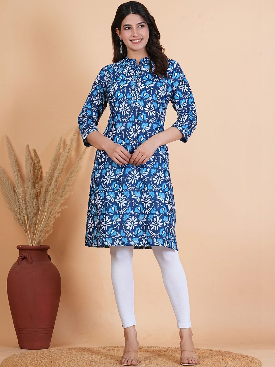 KALPARUN Floral Printed Pure Cotton Kurti-image-33