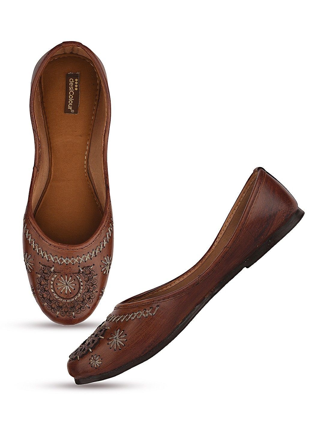 Anouk Women Ethnic Mojaris with Embroidered Flats-image-12