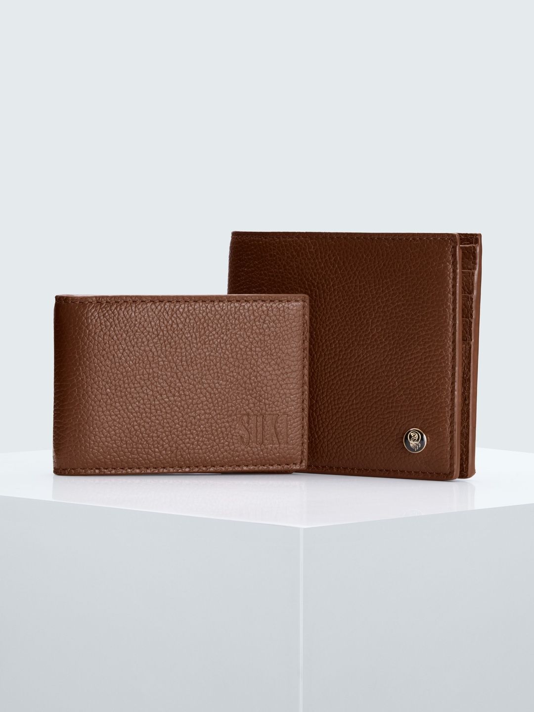 suki Men Textured Leather Two Fold Wallet-image-34