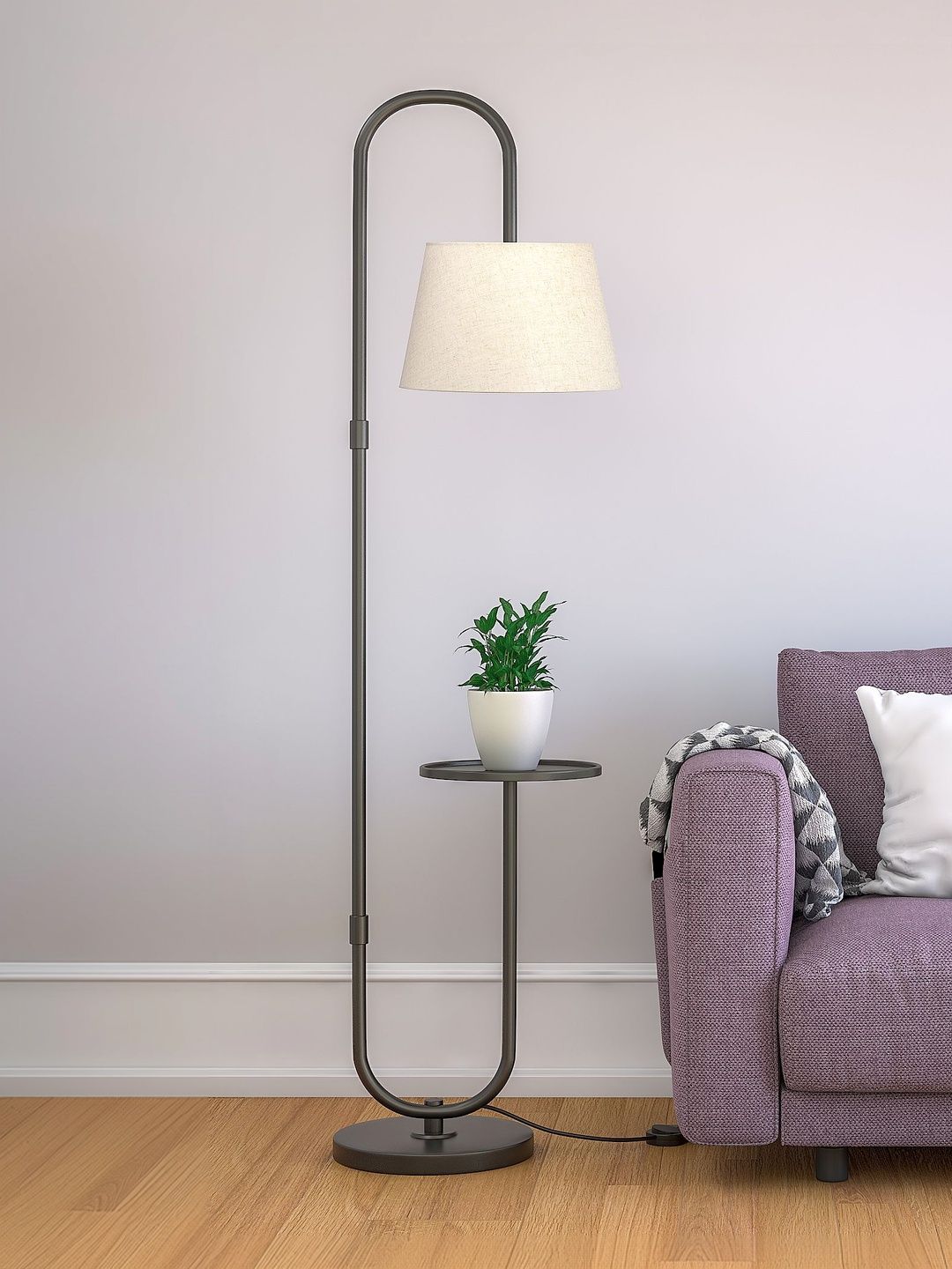 Divine Trends Black & White Stainless Steel Frustum Floor Lamp-picture-41