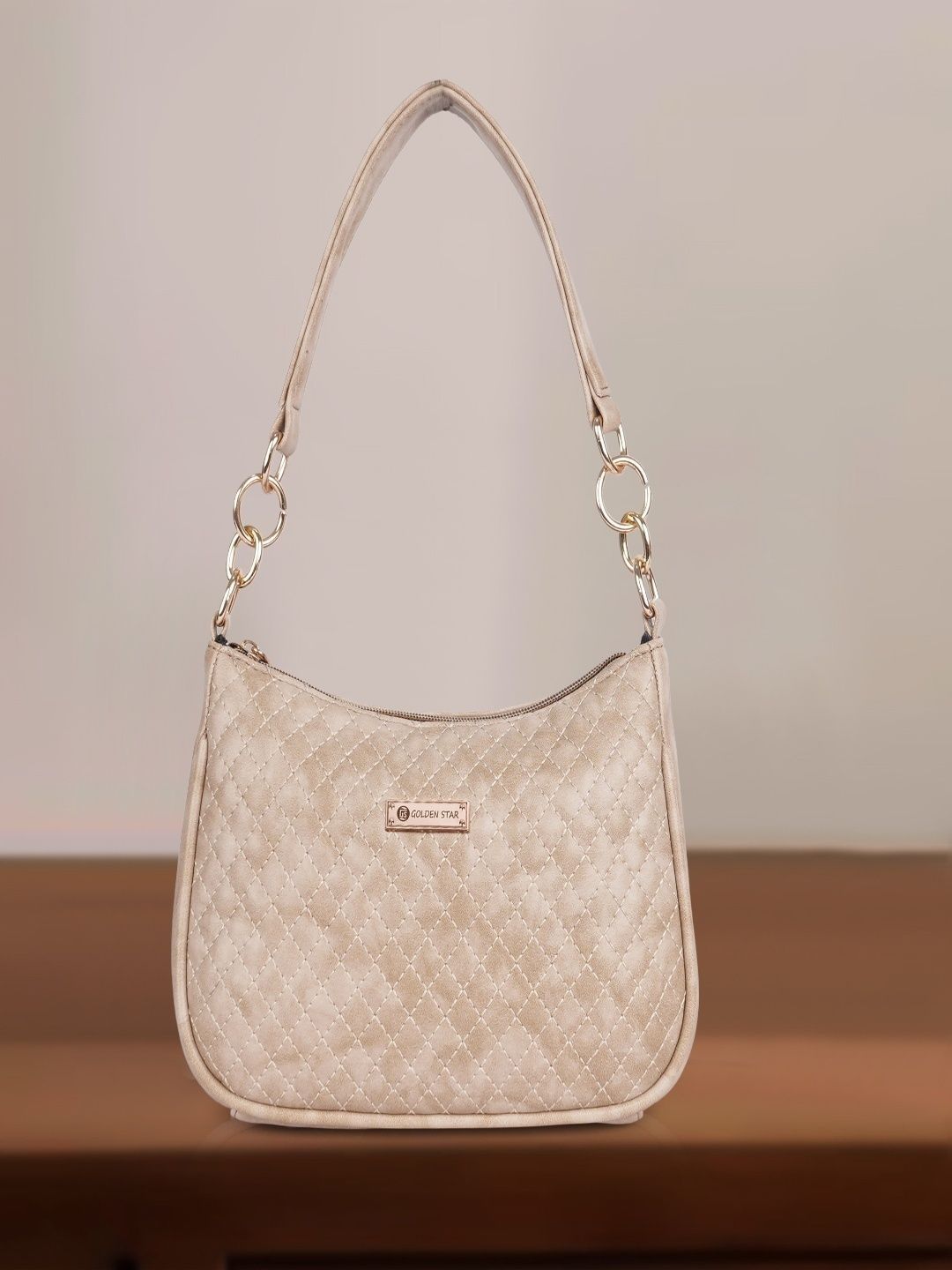 GOLDEN STAR Textured PU Half Moon Shoulder Bag with Quilted-picture-39