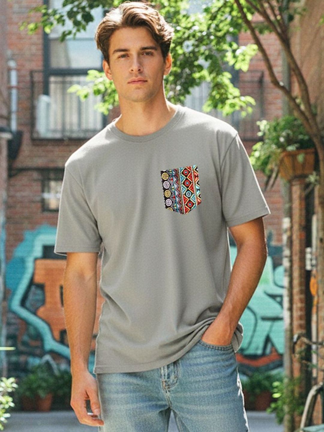 Moda Rapido Men Printed Ethnic Pockets T-shirt-picture-19