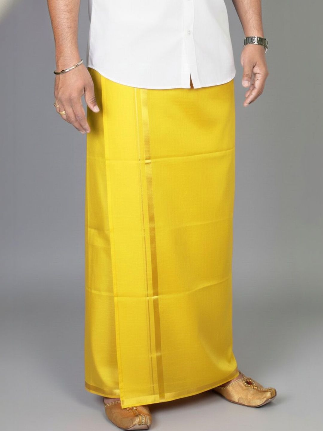 TUNI MANI Men Yellow Cotton Dhotis-picture-31