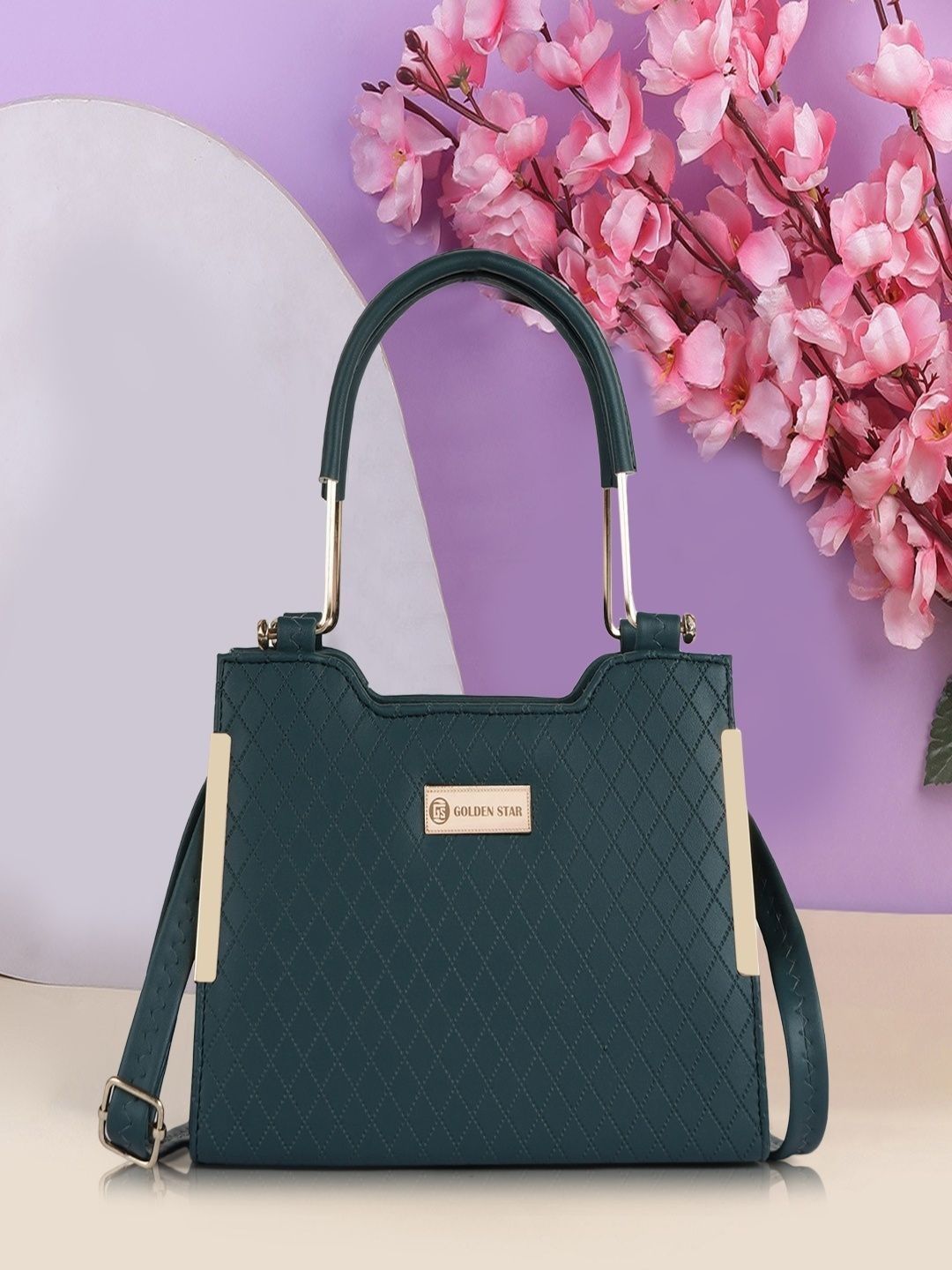 GOLDEN STAR Textured PU Structured Handheld Bag with Quilted-picture-49