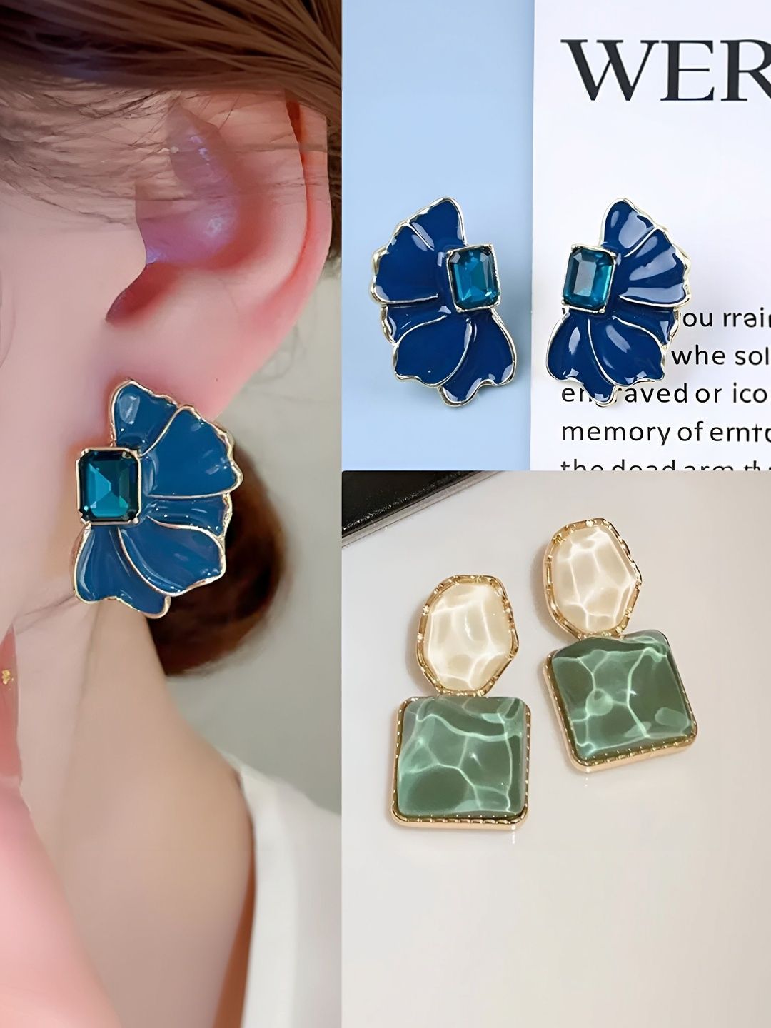 AKISON JEWELS Floral Studs Earrings-picture-24