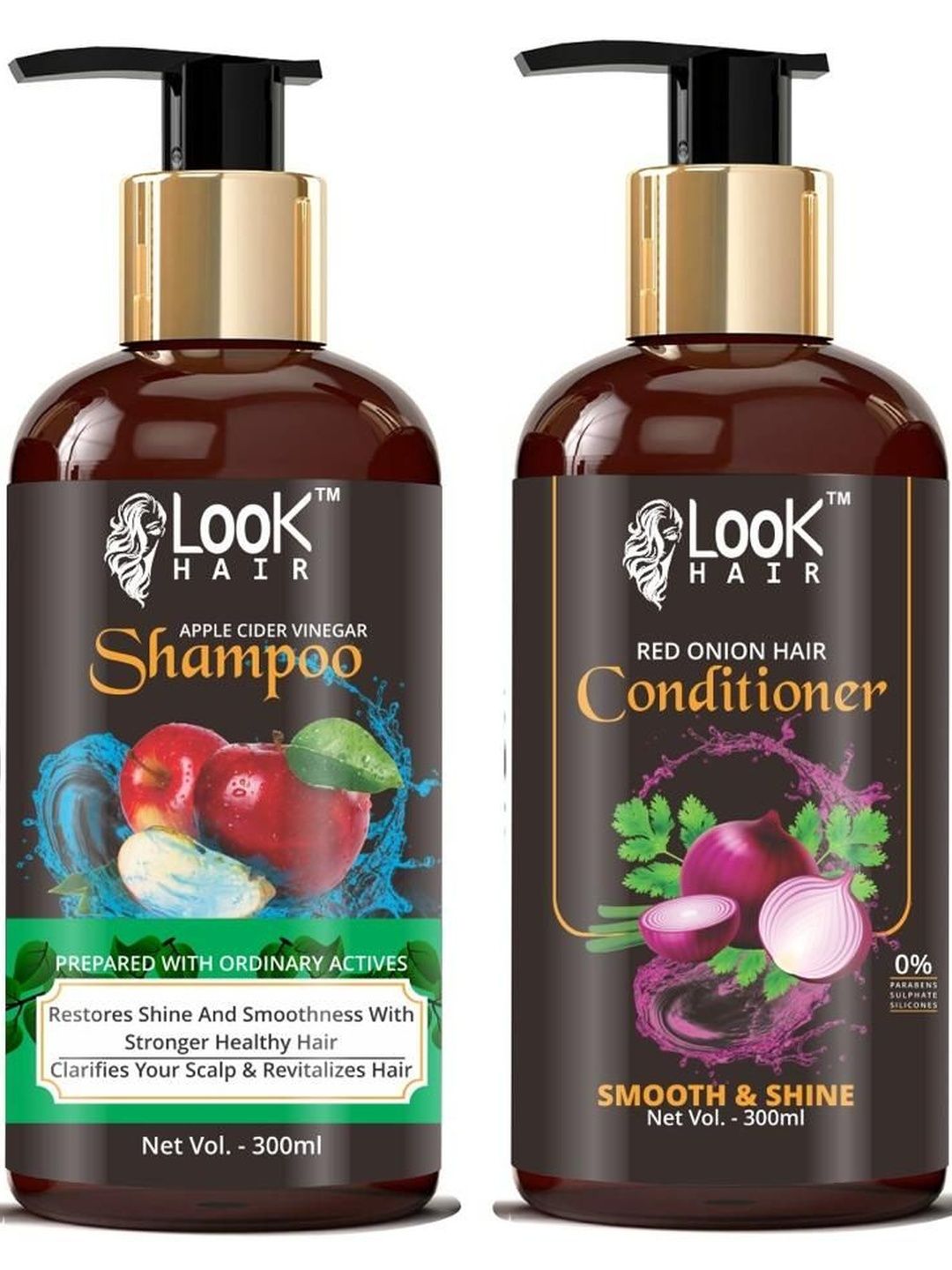 LOOK HAIR Set Of 2 Onion Conditioner & Apple Cider Vinegar Shampoo - 300 ml Each-image-6