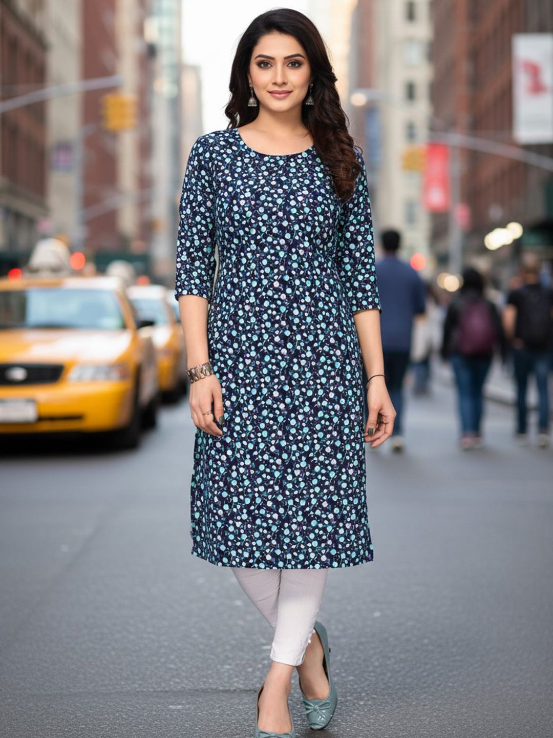 JANKHANA Women Printed Thread Work Crepe Kurta-picture-22