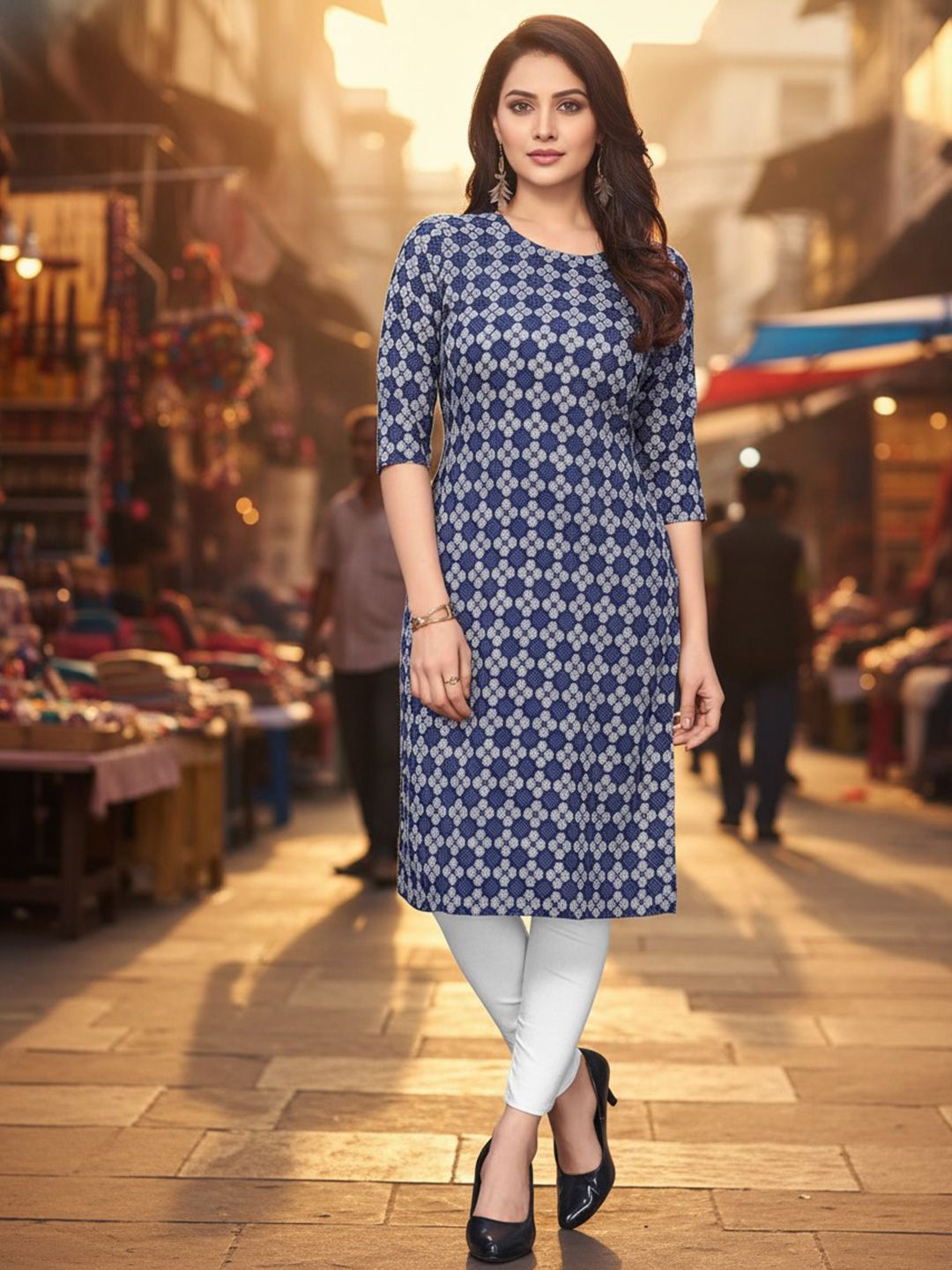 JANKHANA Women Printed Thread Work Crepe Kurta-picture-31
