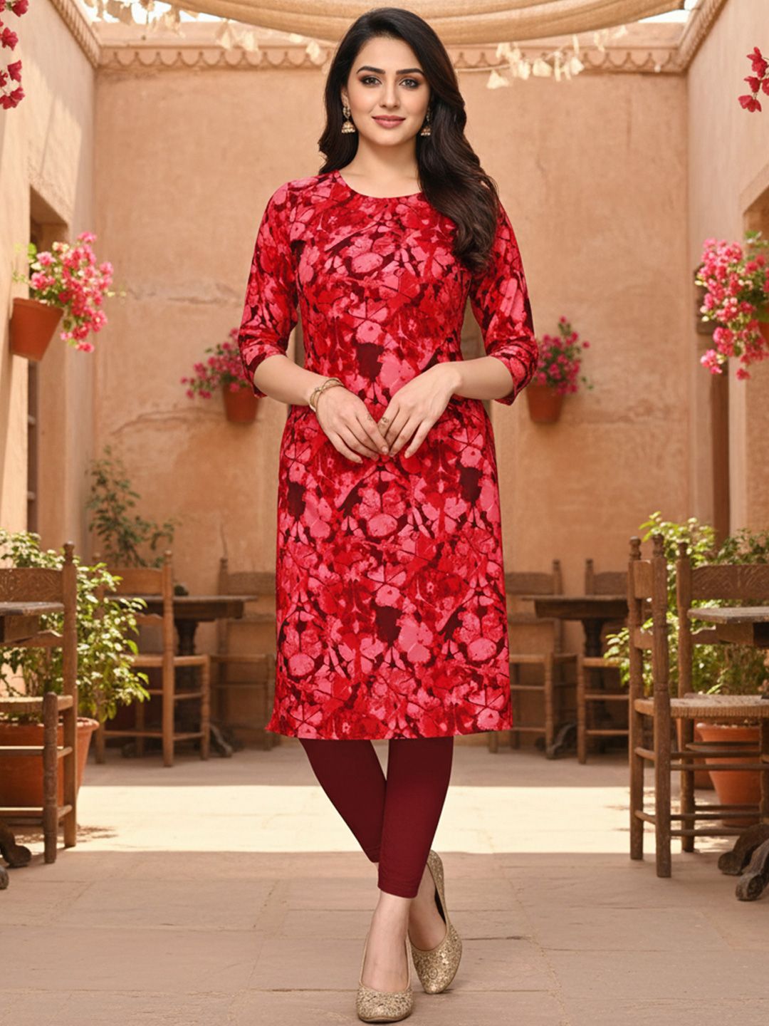 JANKHANA Women Floral Printed Crepe Kurta-picture-42