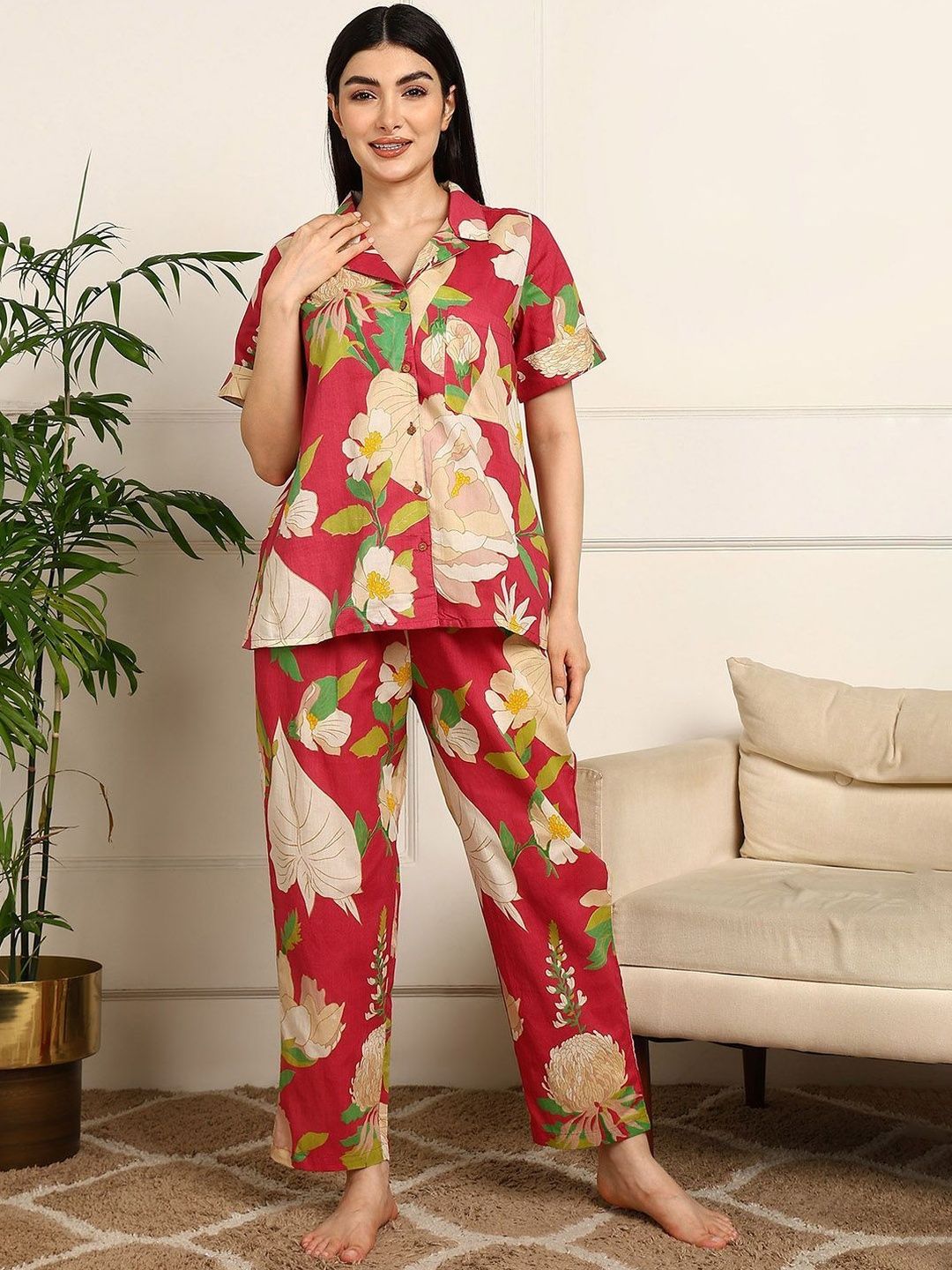 elitrix XENOR Printed Lapel Collar Night Suits-picture-58