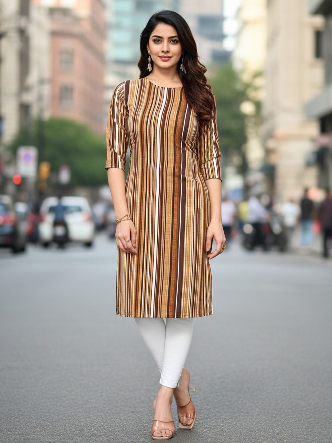 JANKHANA Women Printed Thread Work Crepe Kurta-picture-18