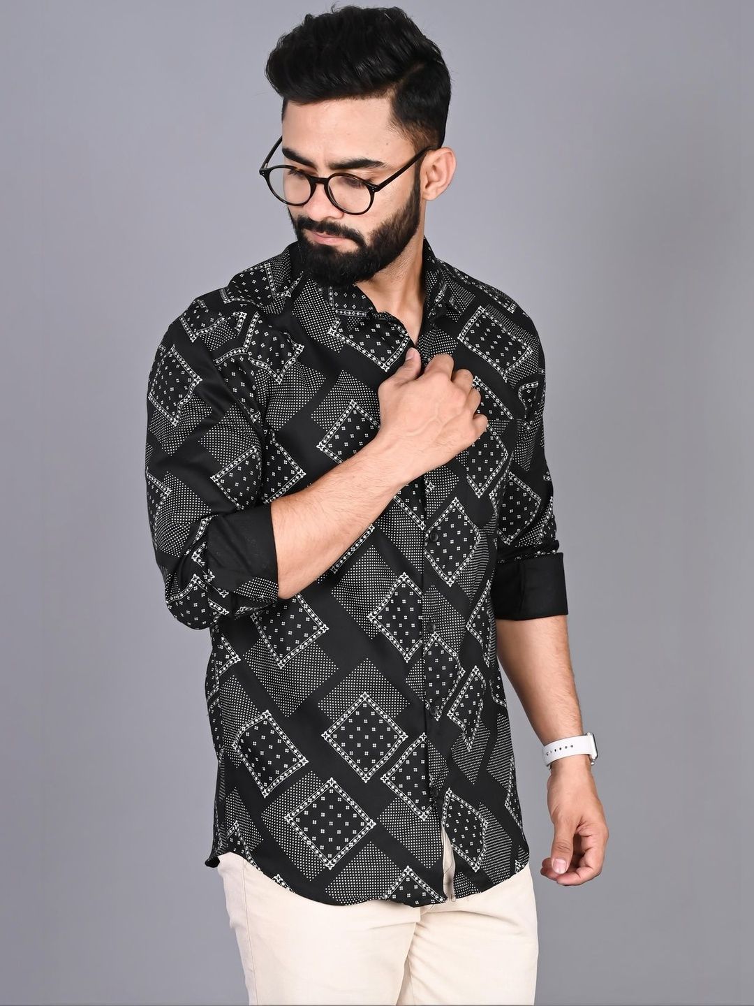 XENOR Men Slim Fit Printed Casual Shirt-image-24