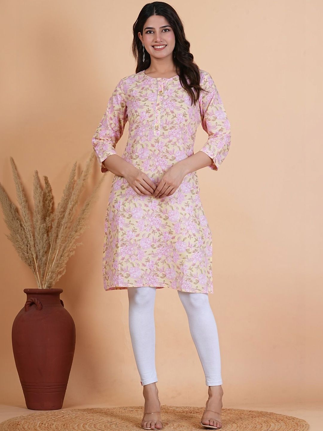 KALPARUN Floral Printed Pure Cotton Kurti-image-34