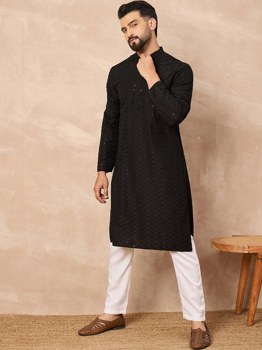 Anouk Mirage Men Embroidered Chikankari Kurta-picture-27