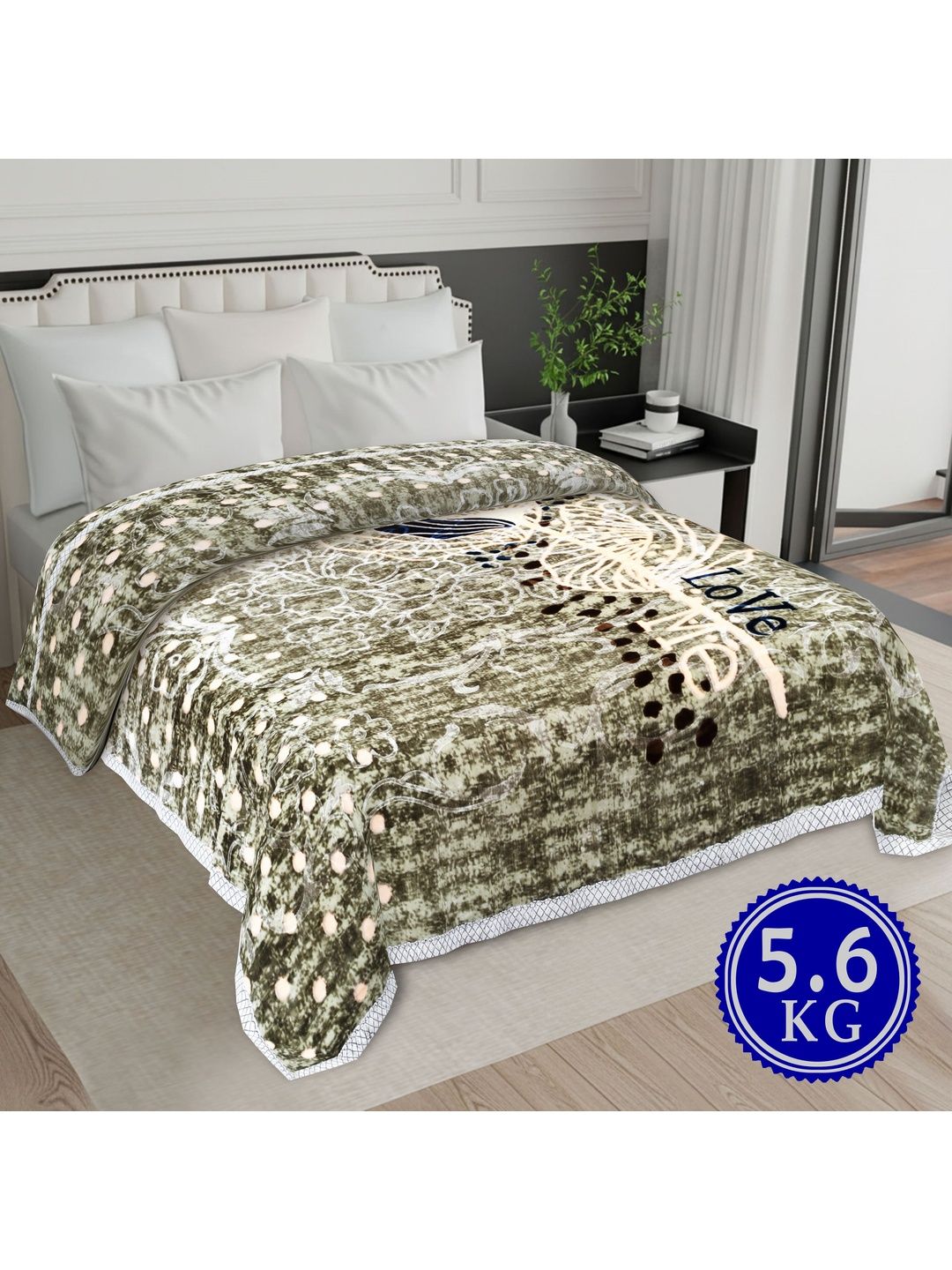 MAGICAL Multicoloured & Olive Green Mink 400 GSM Fashion-image-39