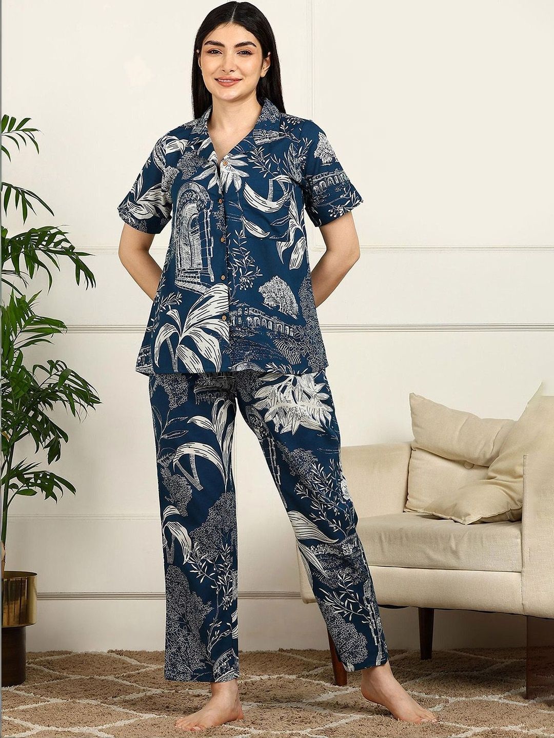 XENOR Floral Printed Night Suits-image-1