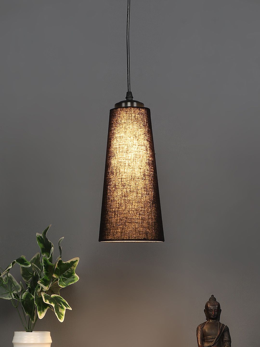 Aura Black & Black Textured Iron Ceiling Lamp-image-43
