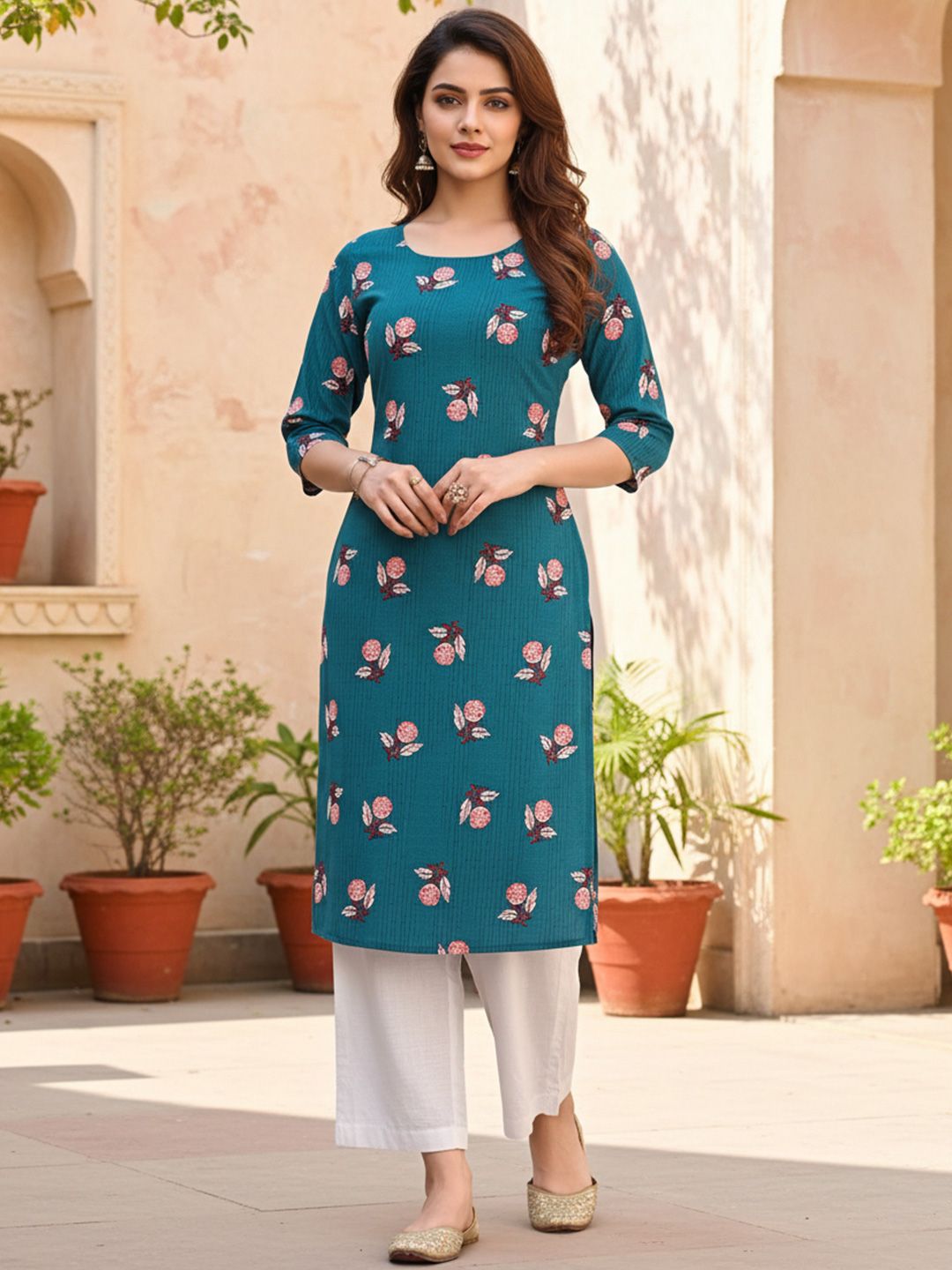 JANKHANA Women Printed Thread Work Crepe Kurta-picture-20