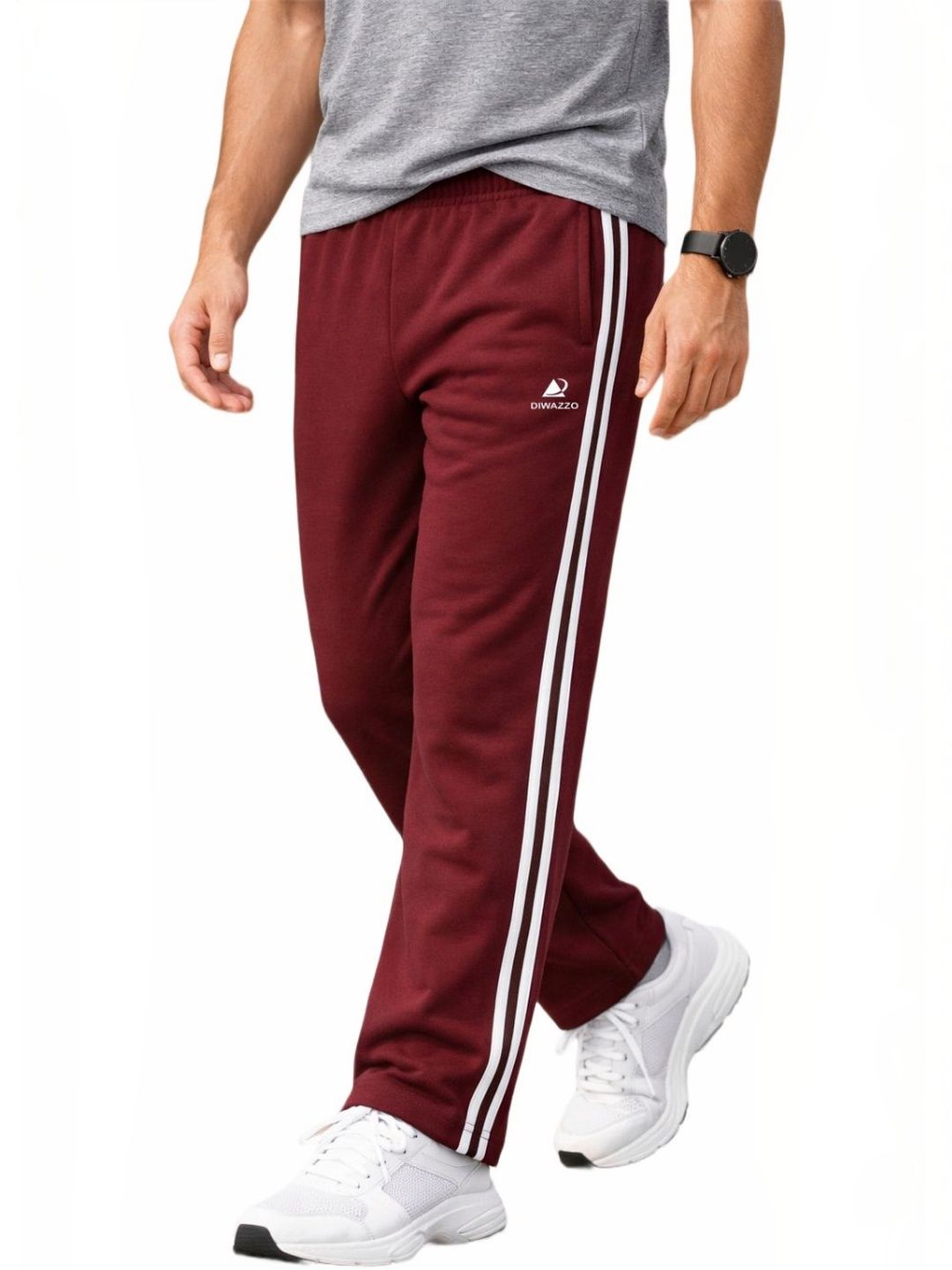 Diwazzo Men Cotton Mid-Rise Track Pants-image-41