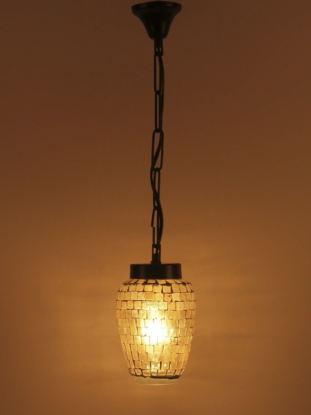 Aura Multicoloured & Gold-Toned Textured Glass Ceiling Lamp-picture-19