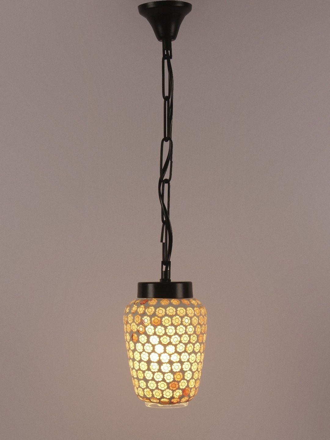 Aura Multicoloured & White Textured Glass Traditional Ceiling Lamp-image-49