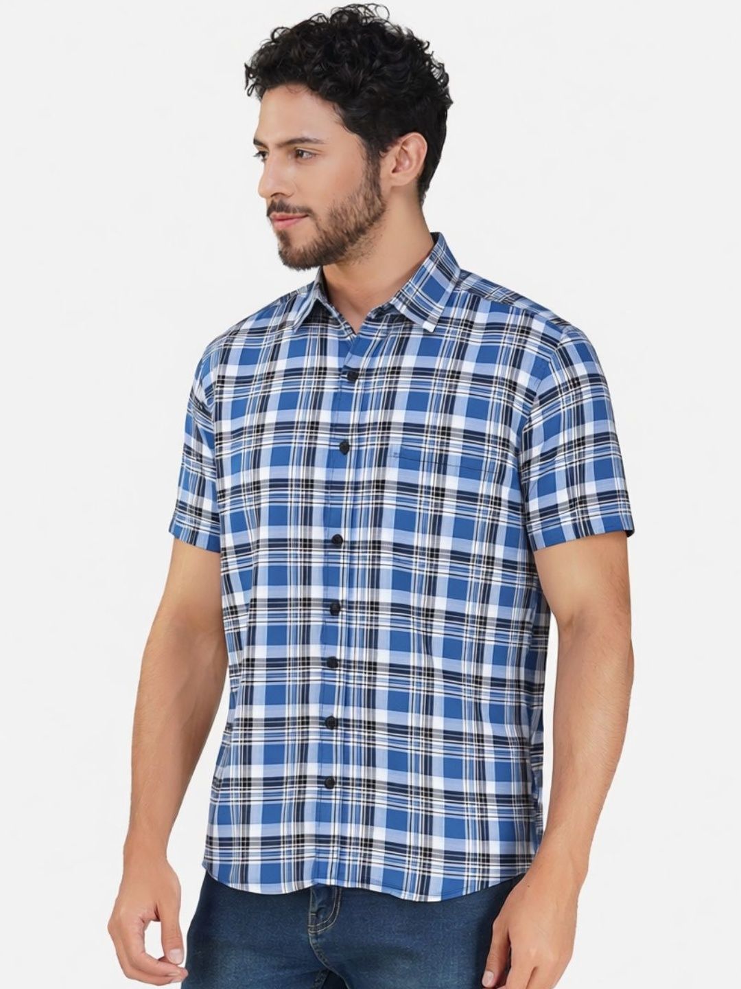 BASE 41 Men Slim Fit Checked Casual Shirt-picture-19