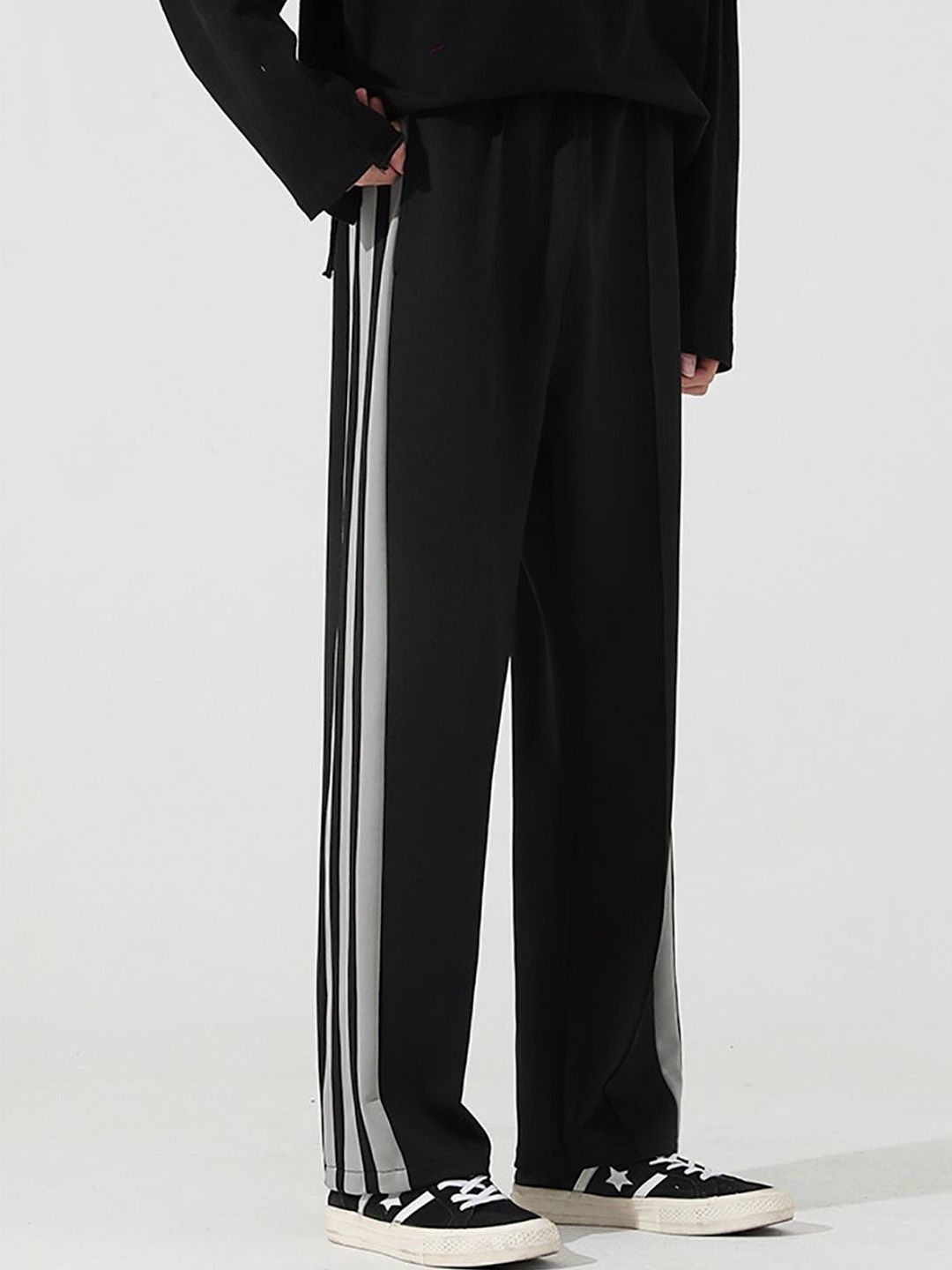 ANDREW HILL Men Striped Straight Fit Trousers-picture-15