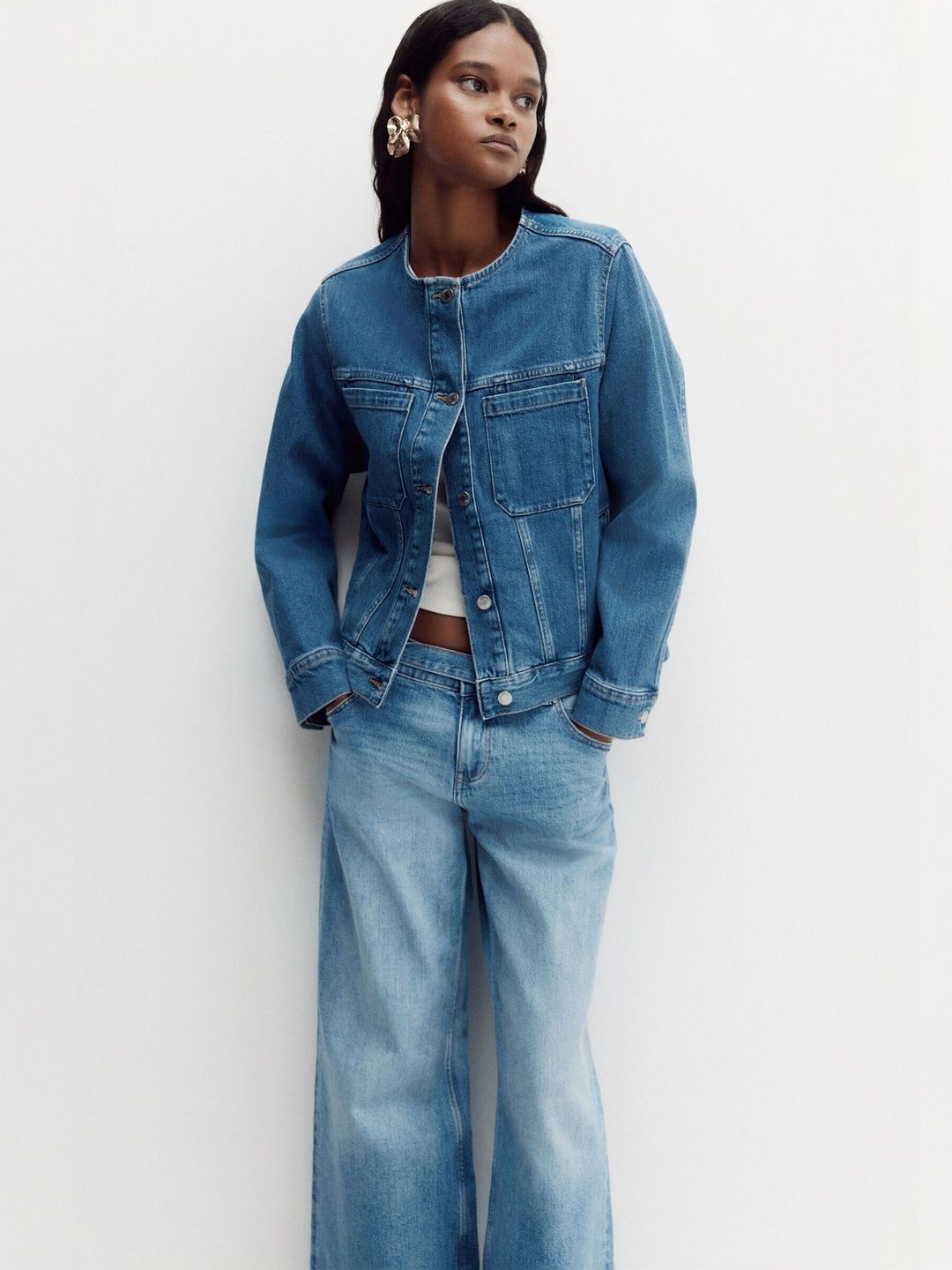 H&M Collarless Trucker Jacket-image-23
