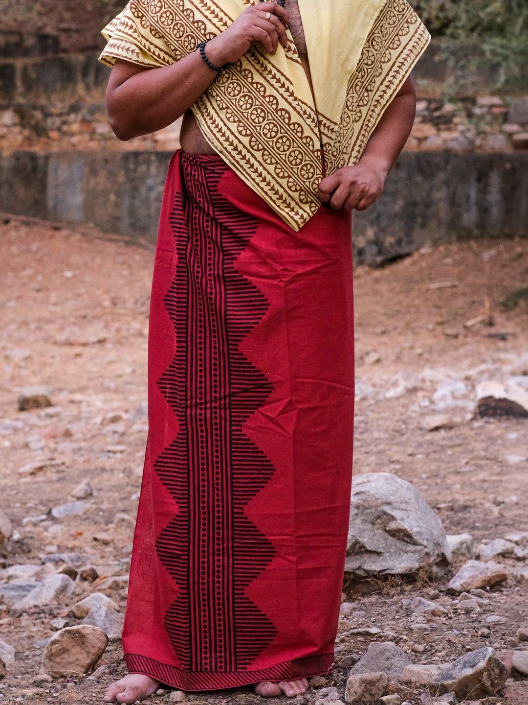 CRYSTAL HEAL Men Printed Cotton Dhoti Dhotis-image-48