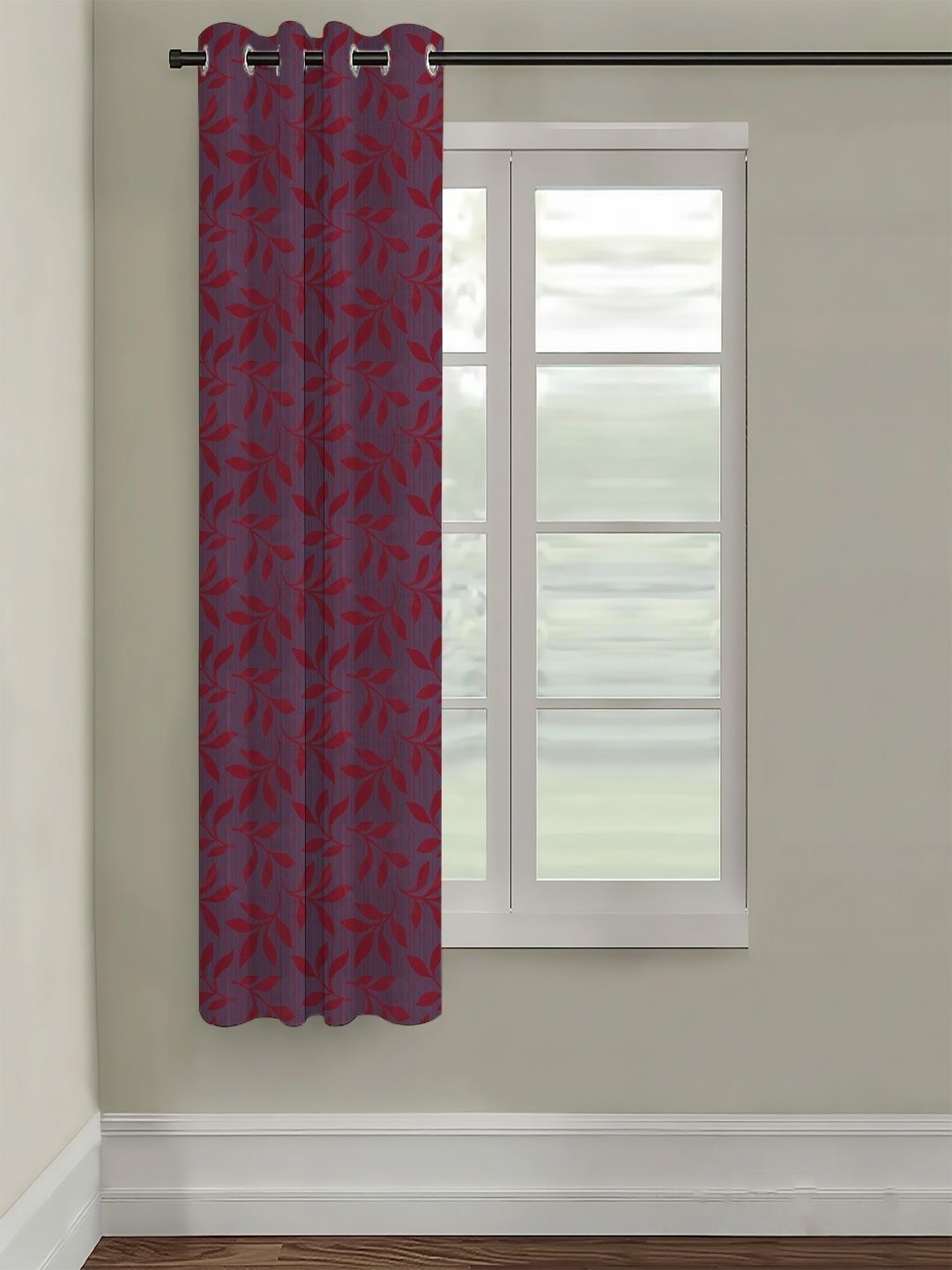 Aura Maroon Floral Room Darkening Door Core-picture-43