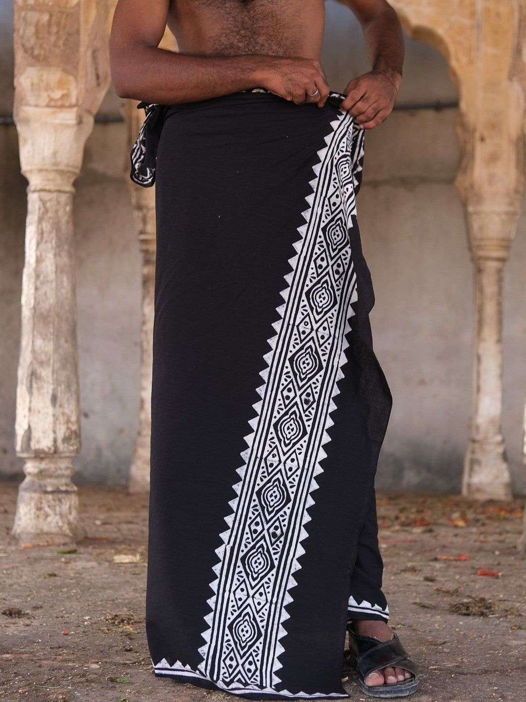CRYSTAL HEAL Men Printed Cotton Dhotis-picture-38